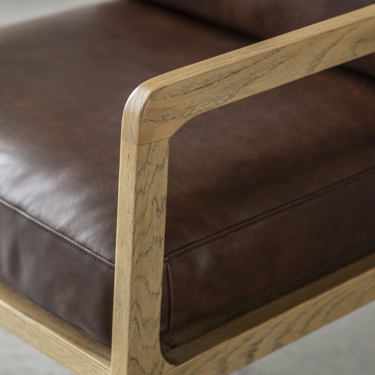 Cortona Armchair Antique Brown Leather.