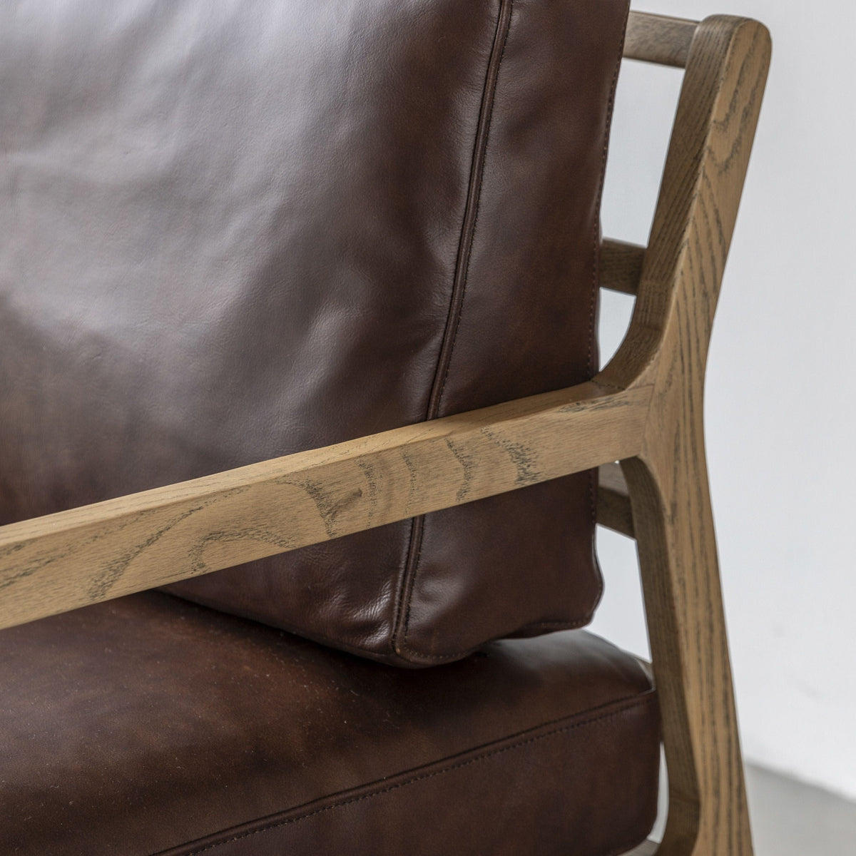 Cortona Armchair Antique Brown Leather.