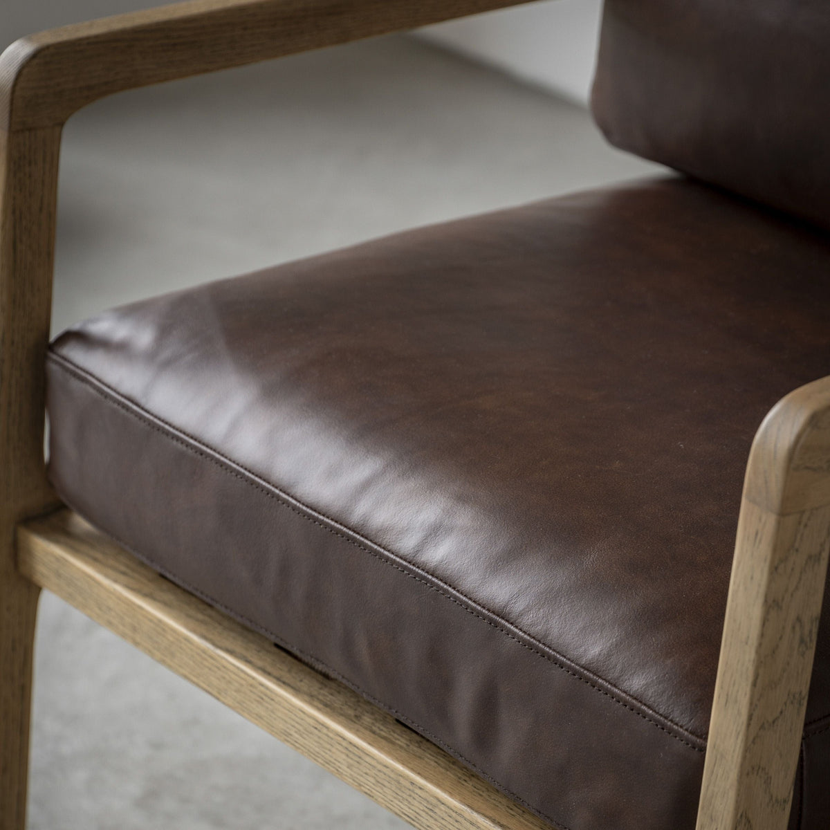 Cortona Armchair Antique Brown Leather.