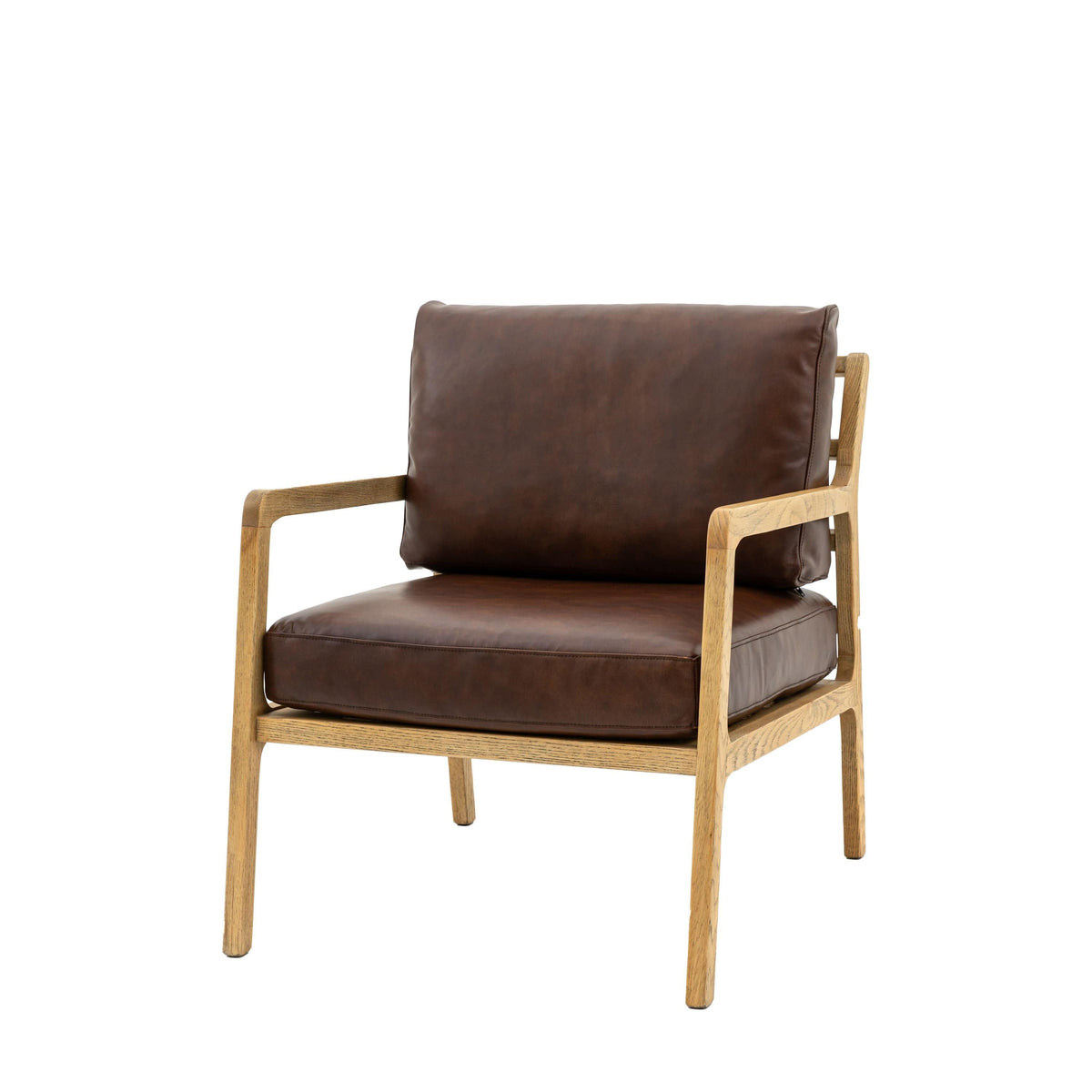 Cortona Armchair Antique Brown Leather.