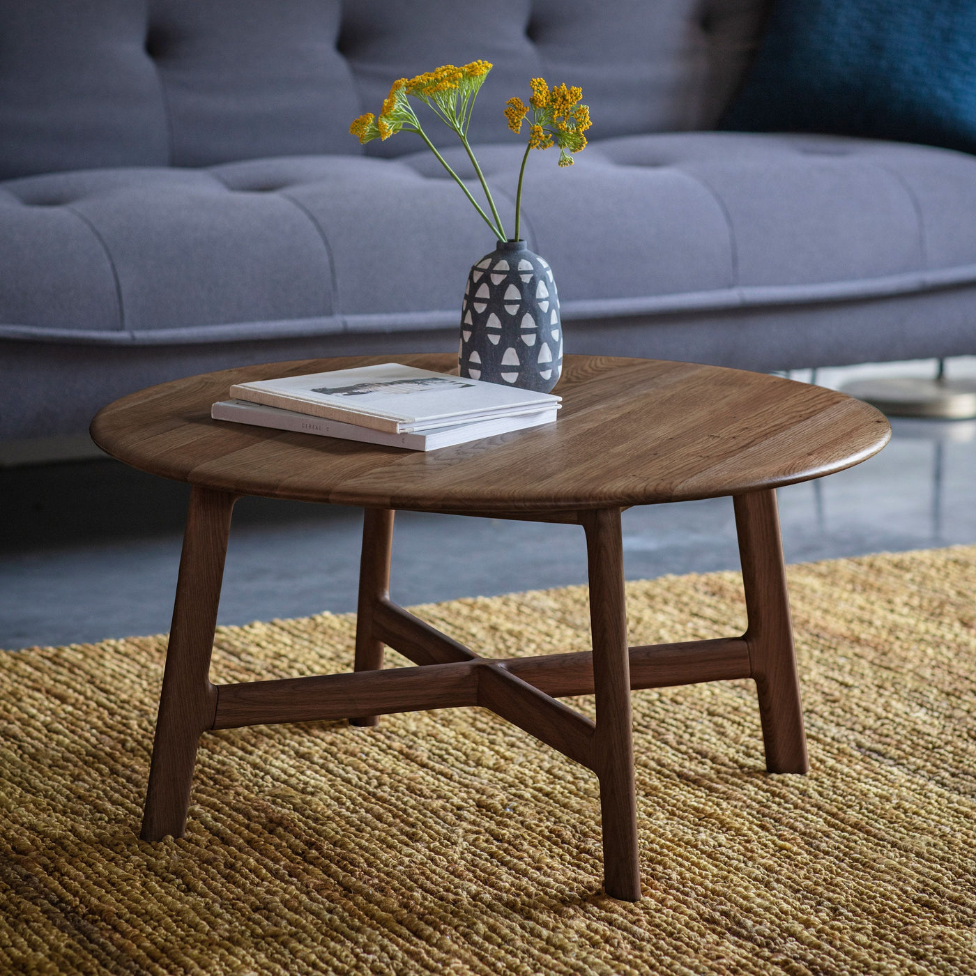 Bodhi Living Cumbrian Round Coffee Table Walnut House of Isabella UK