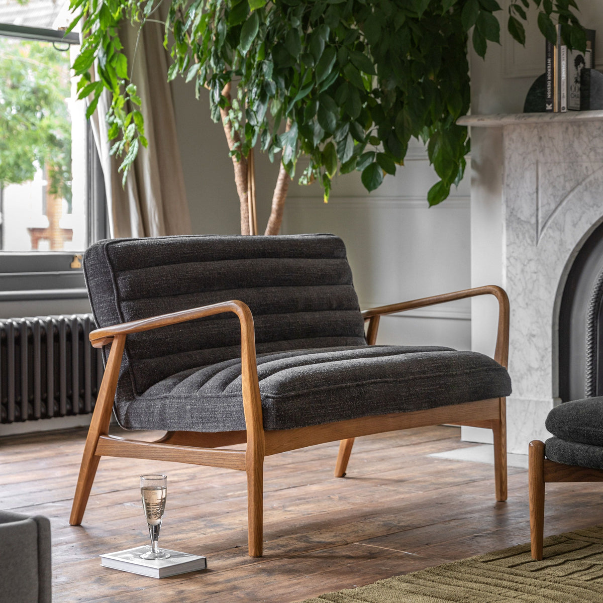 Bodhi Living Datzun 2 Seater Charcoal Boucle House of Isabella UK