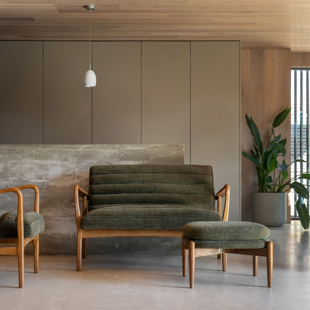 Bodhi Living Datzun 2 Seater Green Boucle House of Isabella UK