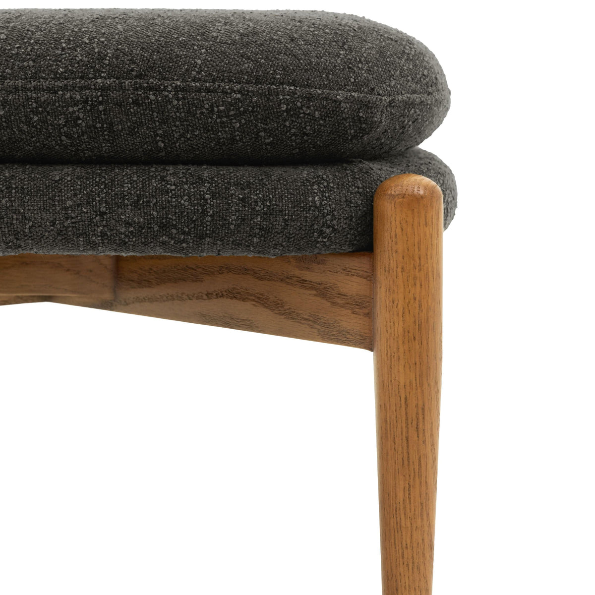 Datzun Footstool Charcoal Boucle.