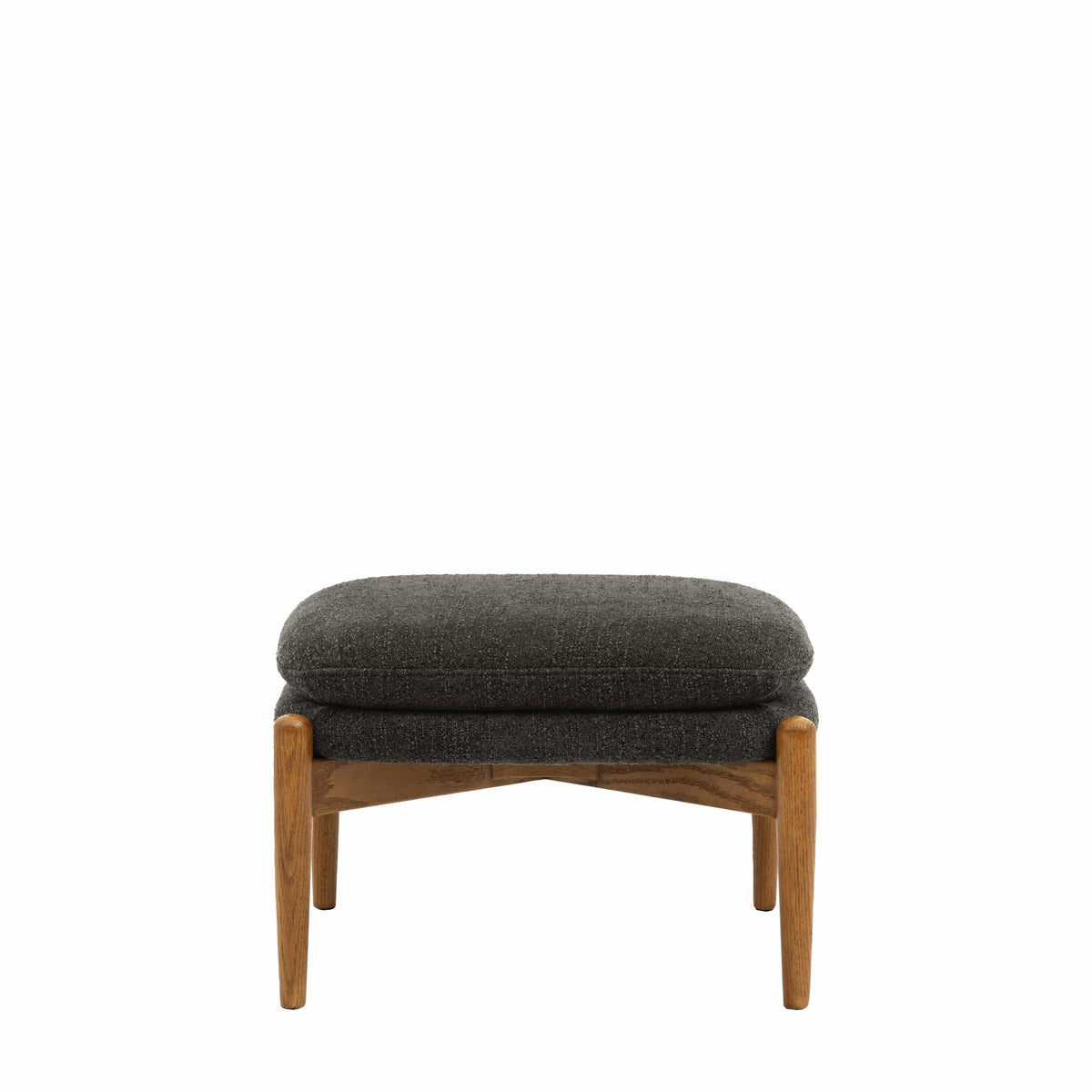 Datzun Footstool Charcoal Boucle.