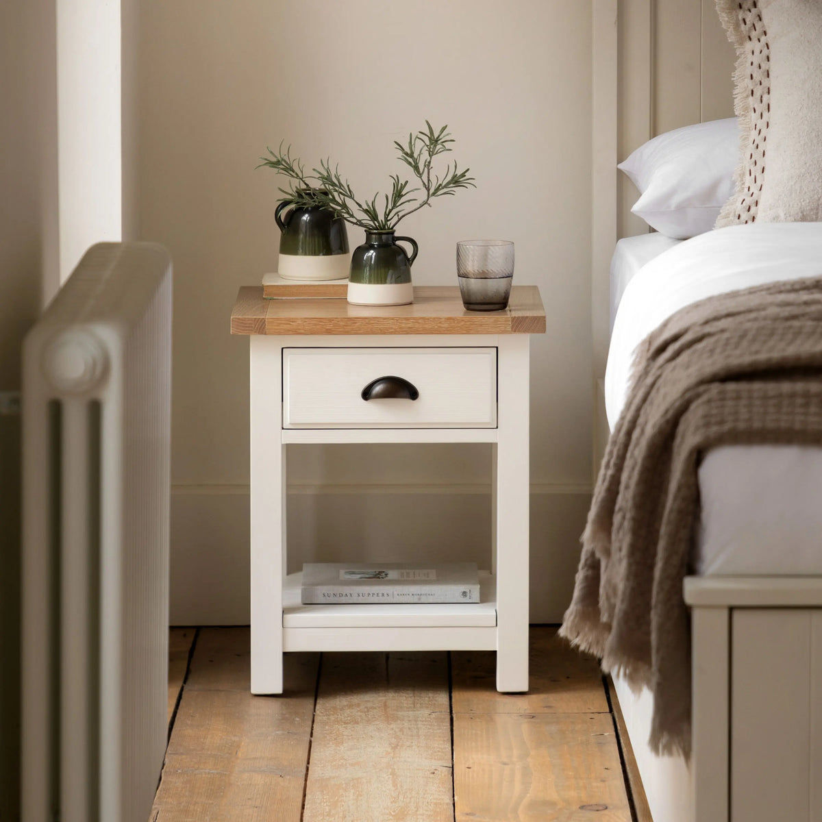 Bodhi Living Eton 1 Drawer Bedside White House of Isabella UK