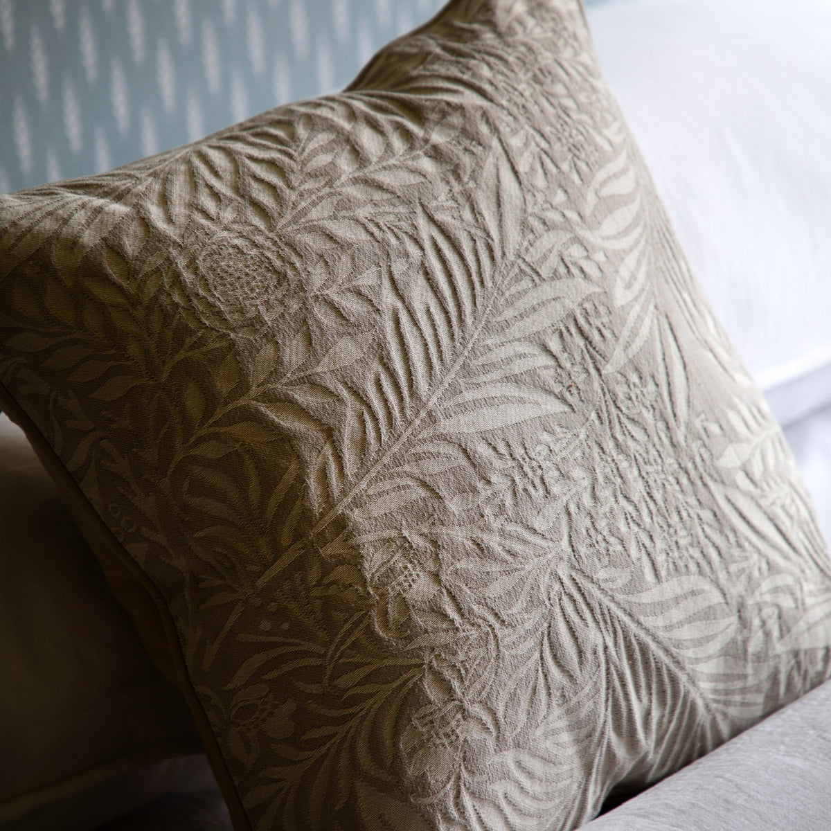 Bodhi Living Fallow Leaf Woven Cushion Natural House of Isabella UK