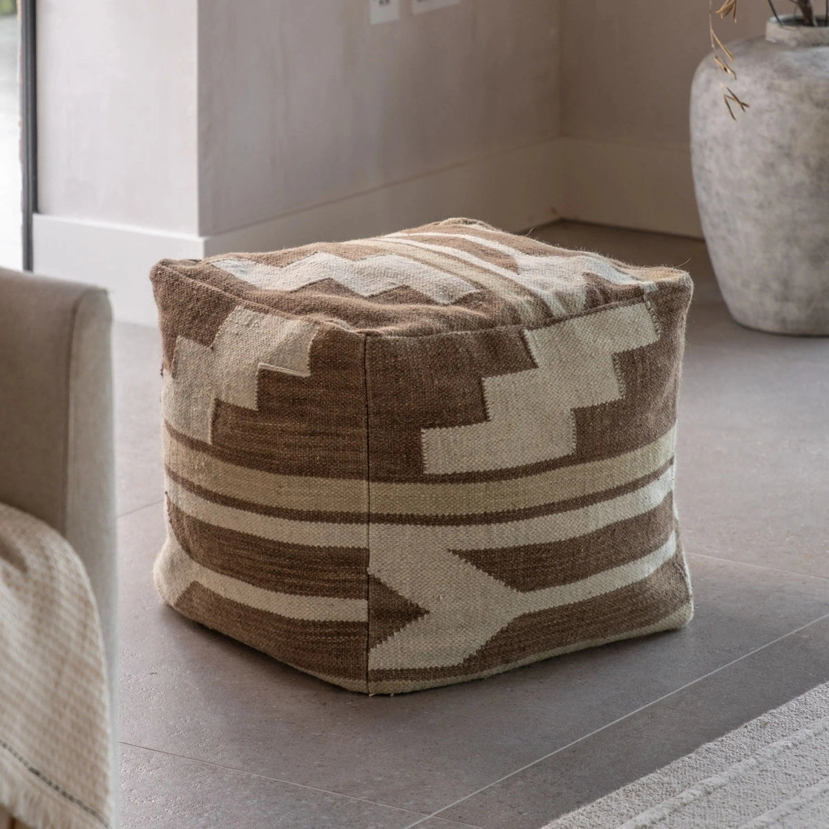 Bodhi Living Falun Tonal Pouffe Biscuit House of Isabella UK