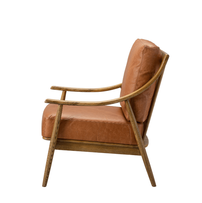 Fleet Armchair Brown Leather.
