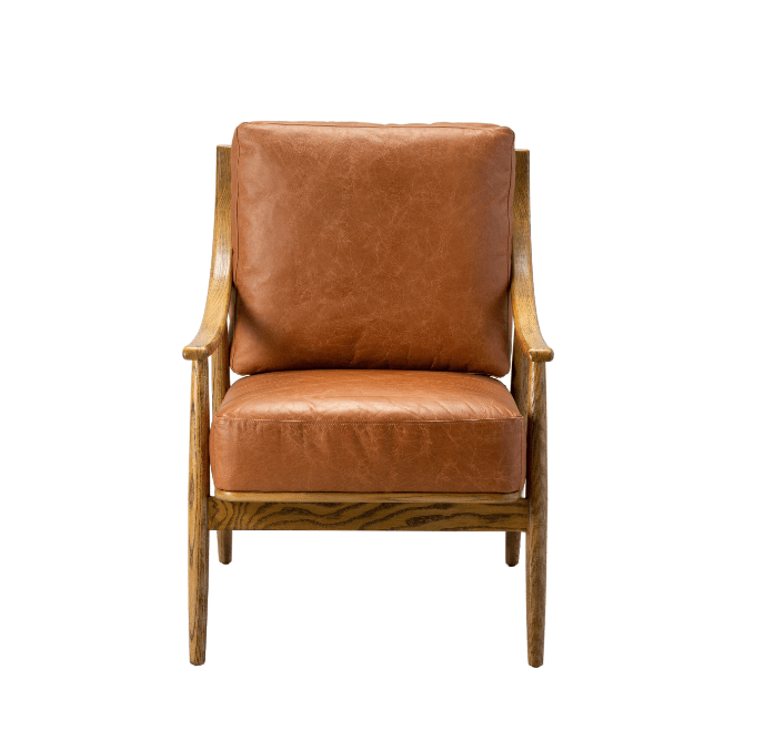Fleet Armchair Brown Leather.