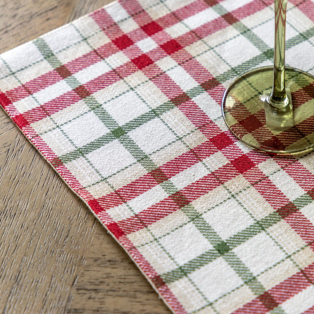 Bodhi Living Heritage Christmas Check Table Runner Small House of Isabella UK