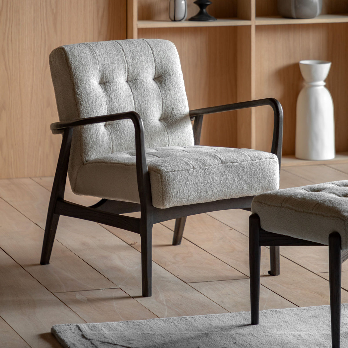 Bodhi Living Humber Armchair Cream Faux Sheepskin House of Isabella UK