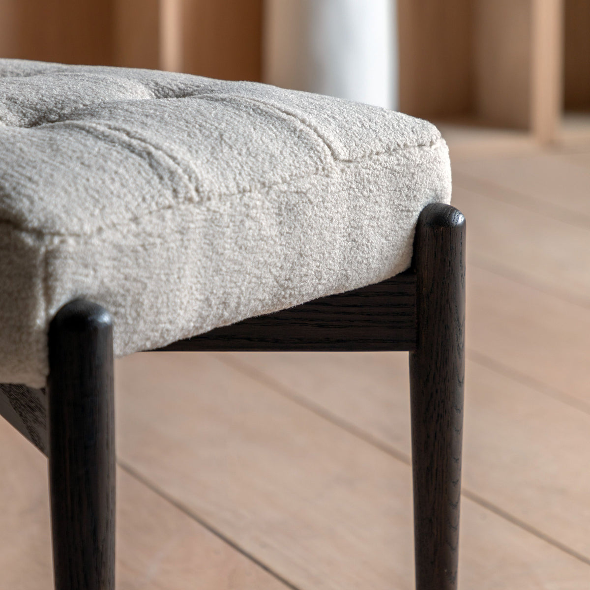 Bodhi Living Humber Footstool Cream Faux Sheepskin House of Isabella UK