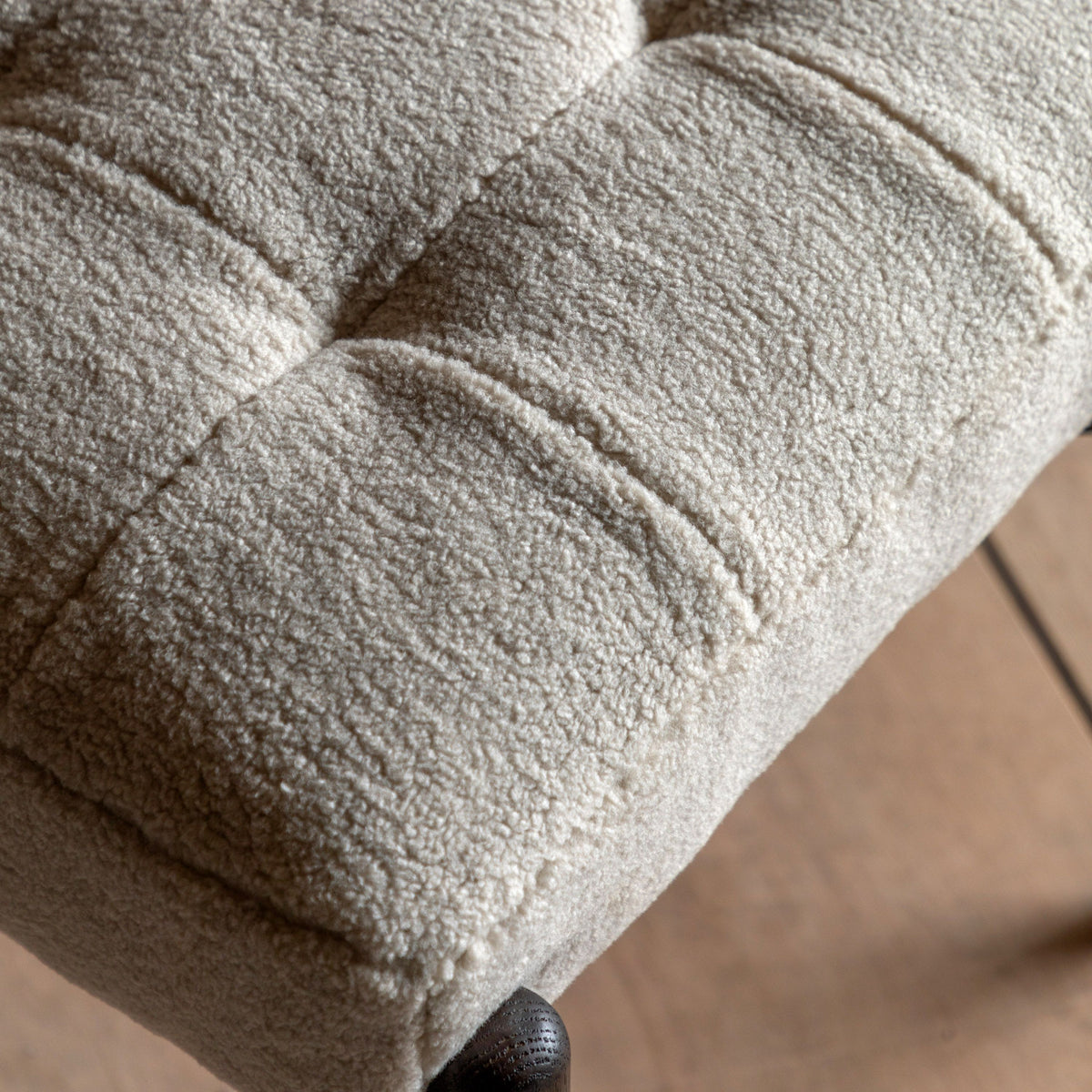 Bodhi Living Humber Footstool Cream Faux Sheepskin House of Isabella UK