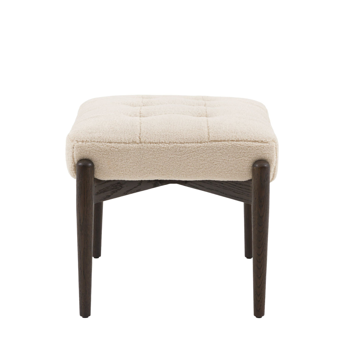 Bodhi Living Humber Footstool Cream Faux Sheepskin House of Isabella UK