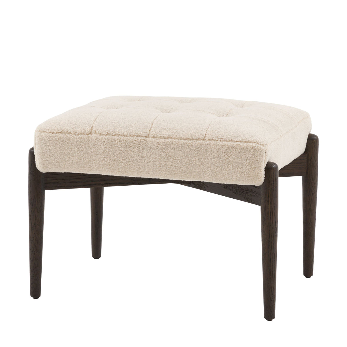 Bodhi Living Humber Footstool Cream Faux Sheepskin House of Isabella UK
