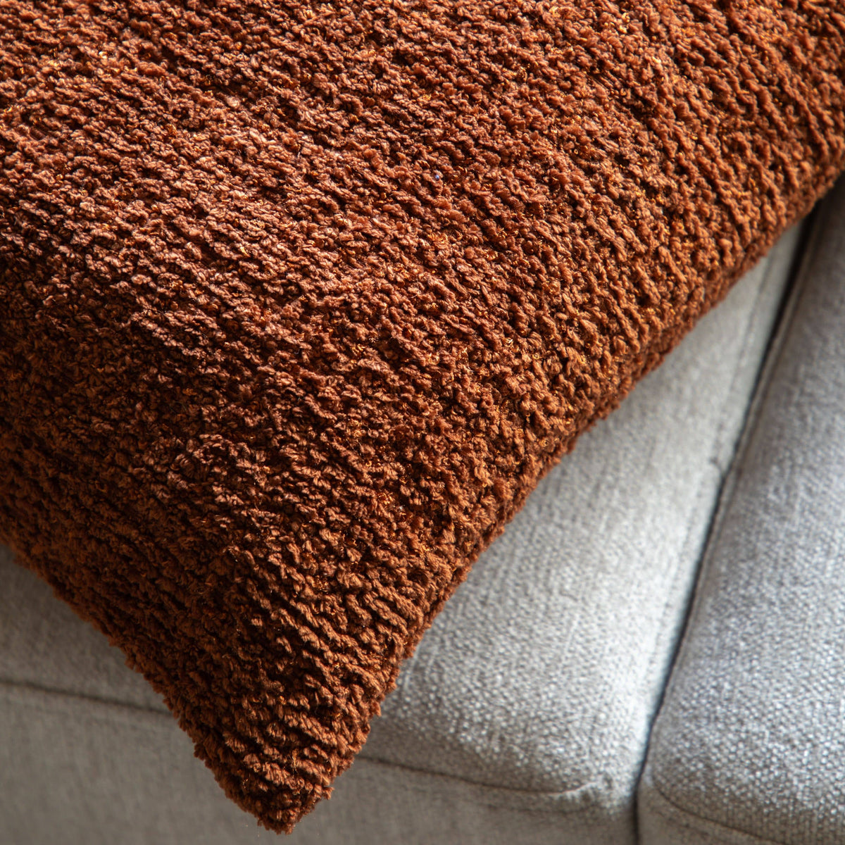 Bodhi Living Kaia Chenille Cushion Rust House of Isabella UK