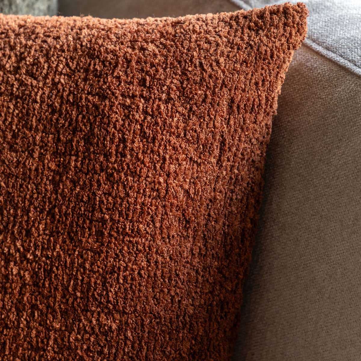 Bodhi Living Kaia Chenille Cushion Rust House of Isabella UK