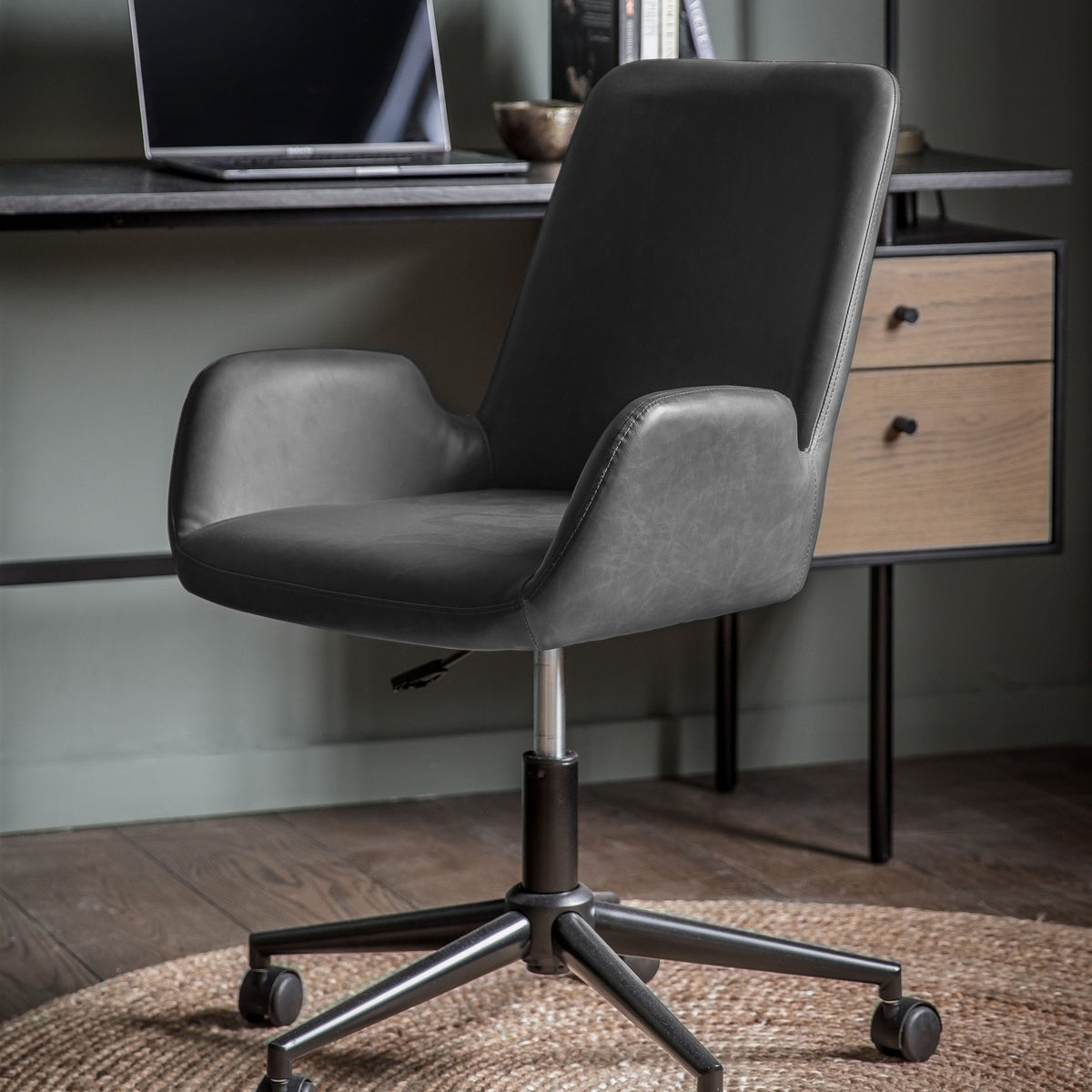 Kendal Swivel Chair Charcoal.