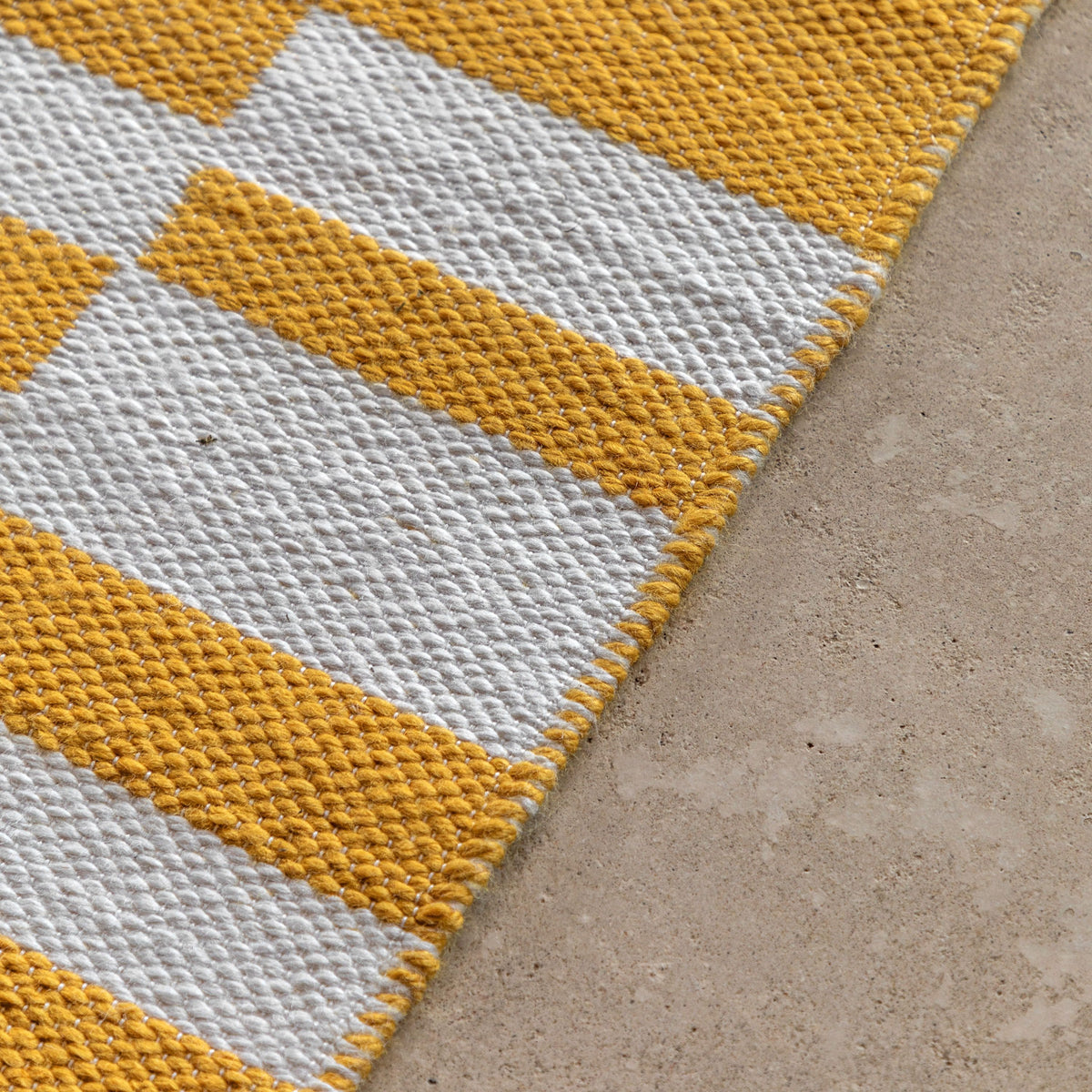 Bodhi Living Lara Jacquard Rug Mustard Small House of Isabella UK