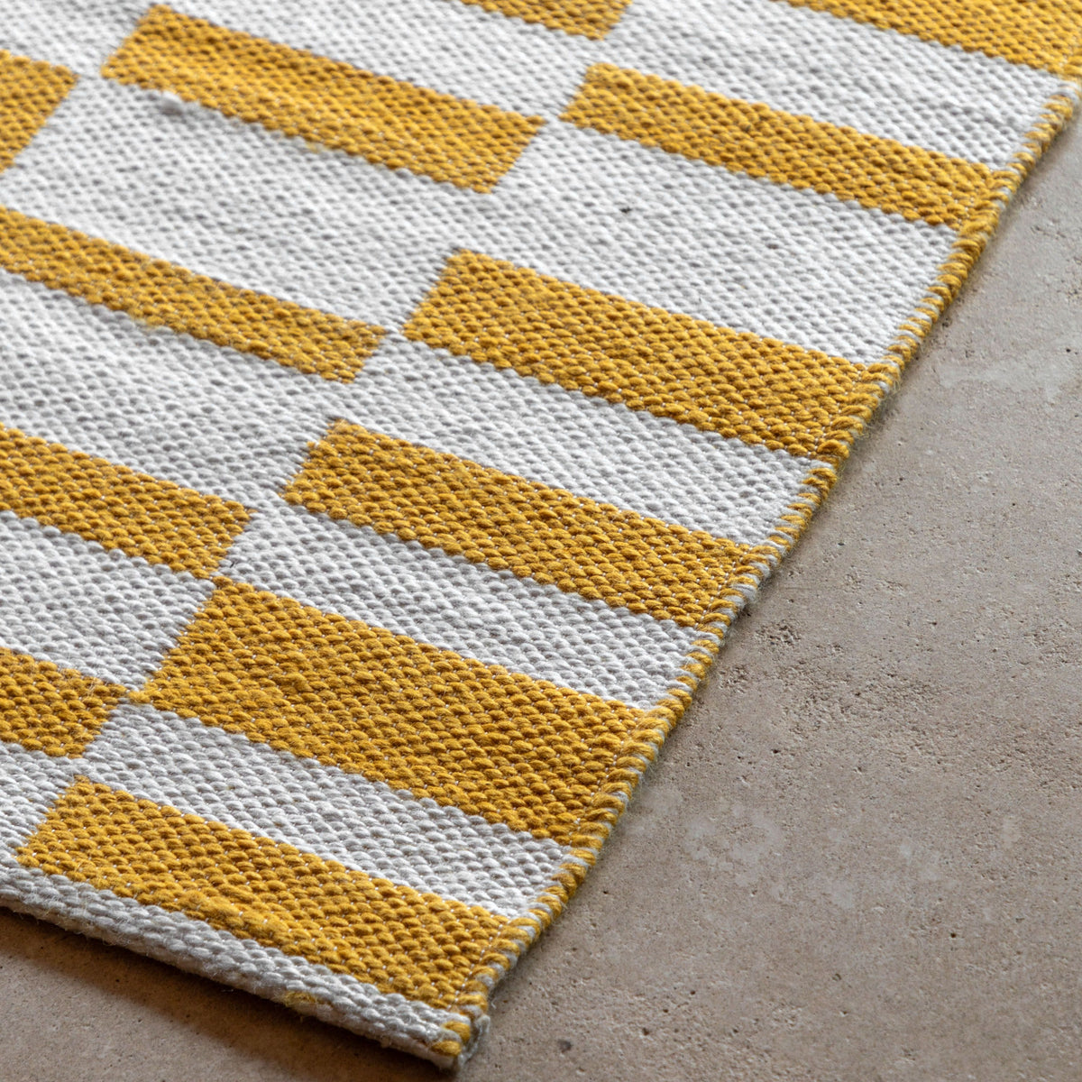 Bodhi Living Lara Jacquard Rug Mustard Small House of Isabella UK
