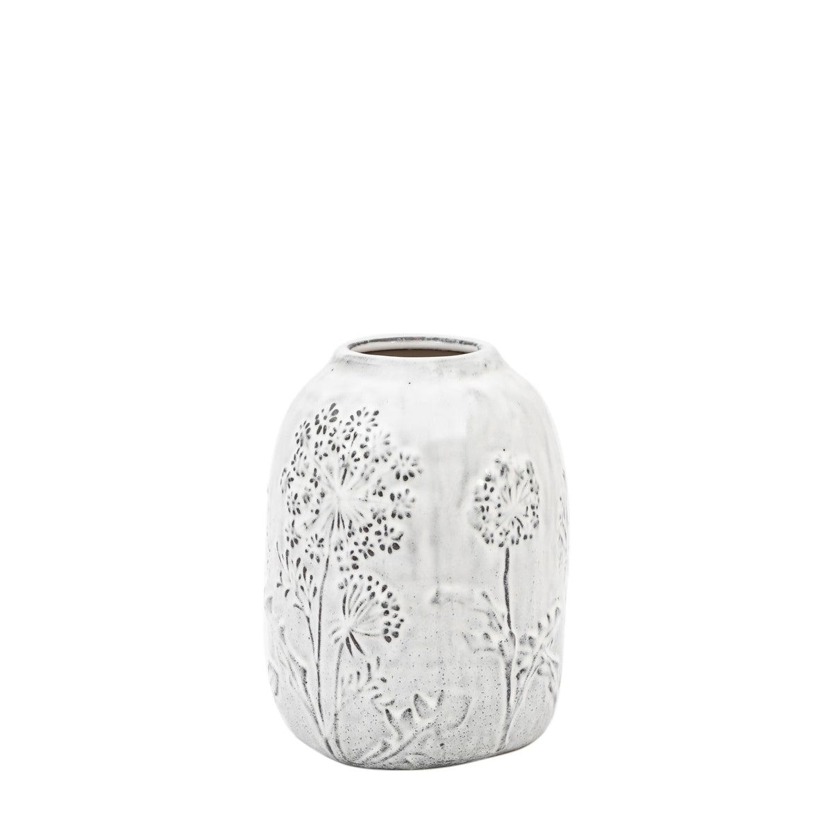 Bodhi Living Meadow Embossed Ceramic Vase Stone Small House of Isabella UK