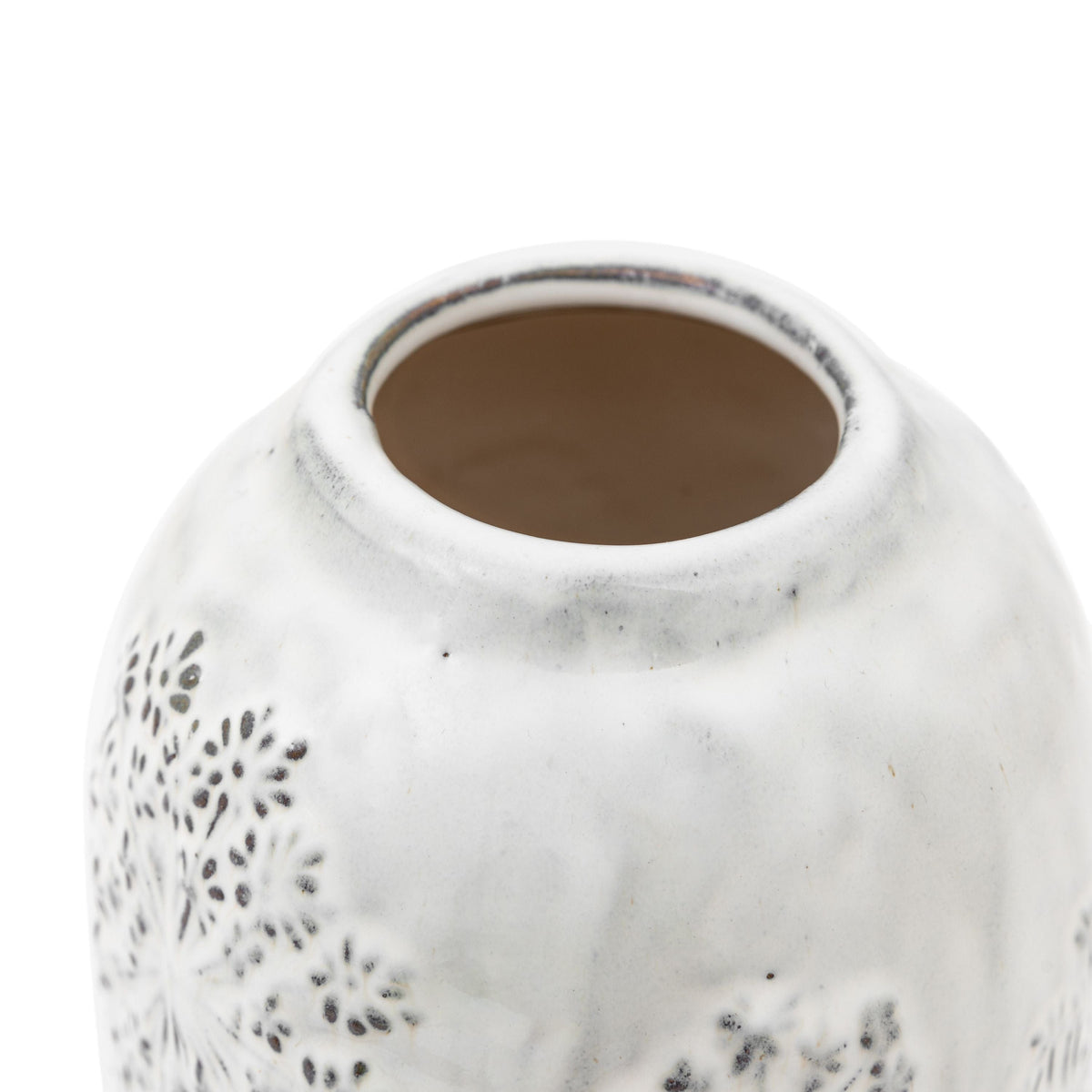 Bodhi Living Meadow Embossed Ceramic Vase Stone Small House of Isabella UK