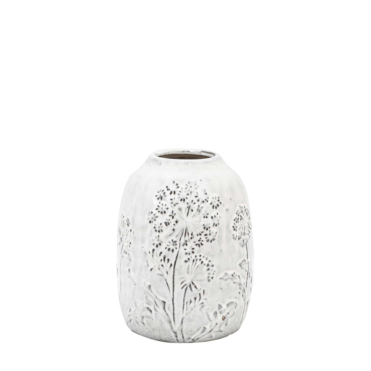 Bodhi Living Meadow Embossed Ceramic Vase Stone Small House of Isabella UK