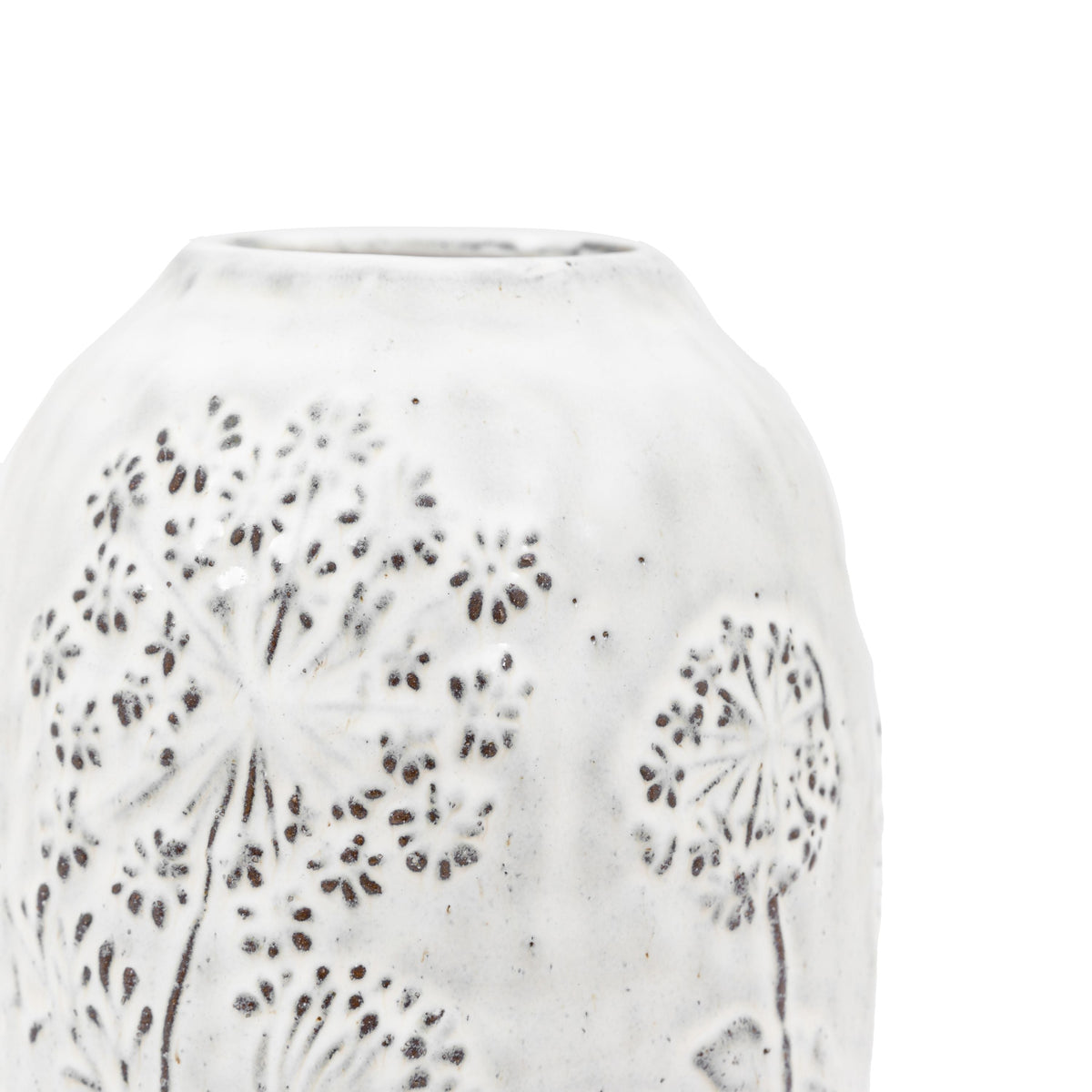 Bodhi Living Meadow Embossed Ceramic Vase Stone Small House of Isabella UK