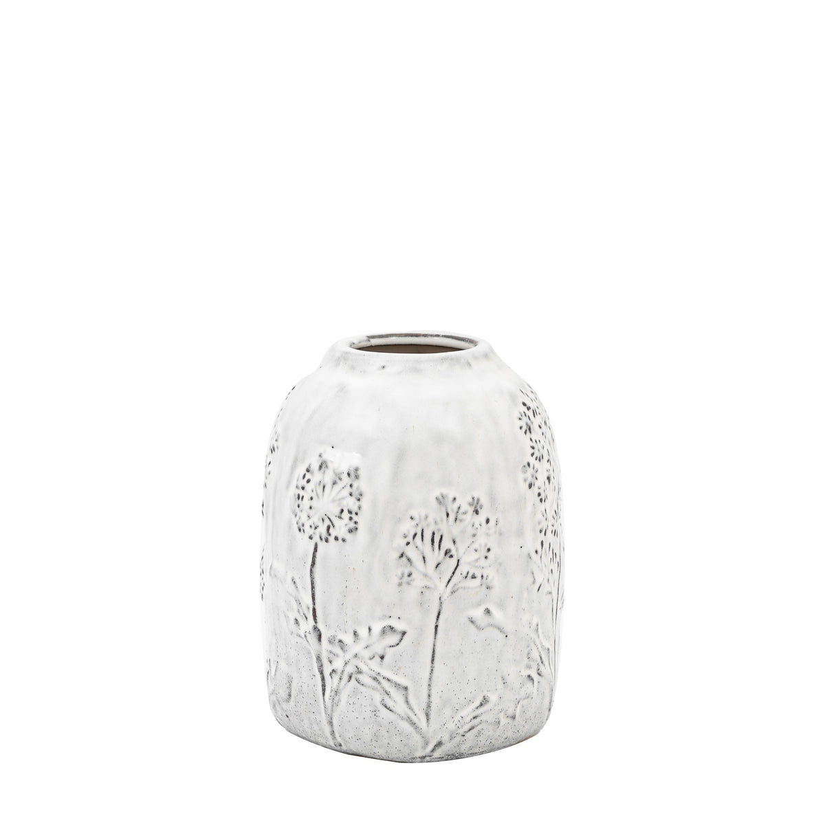 Bodhi Living Meadow Embossed Ceramic Vase Stone Small House of Isabella UK