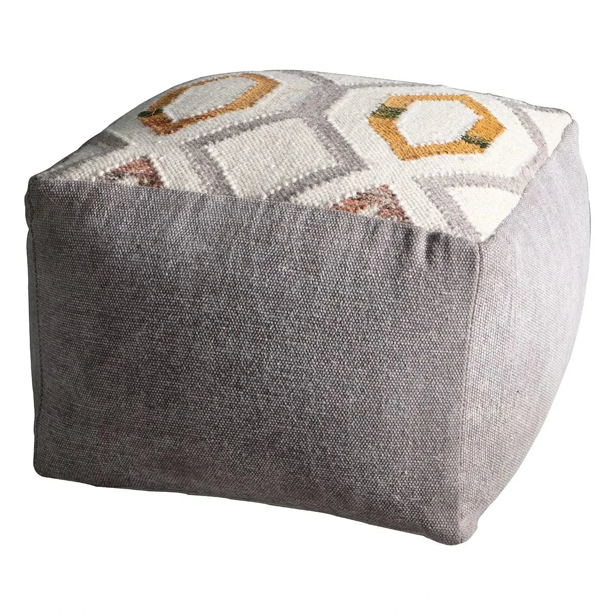 Bodhi Living Mendez Pouffe Ochre/Grey House of Isabella UK