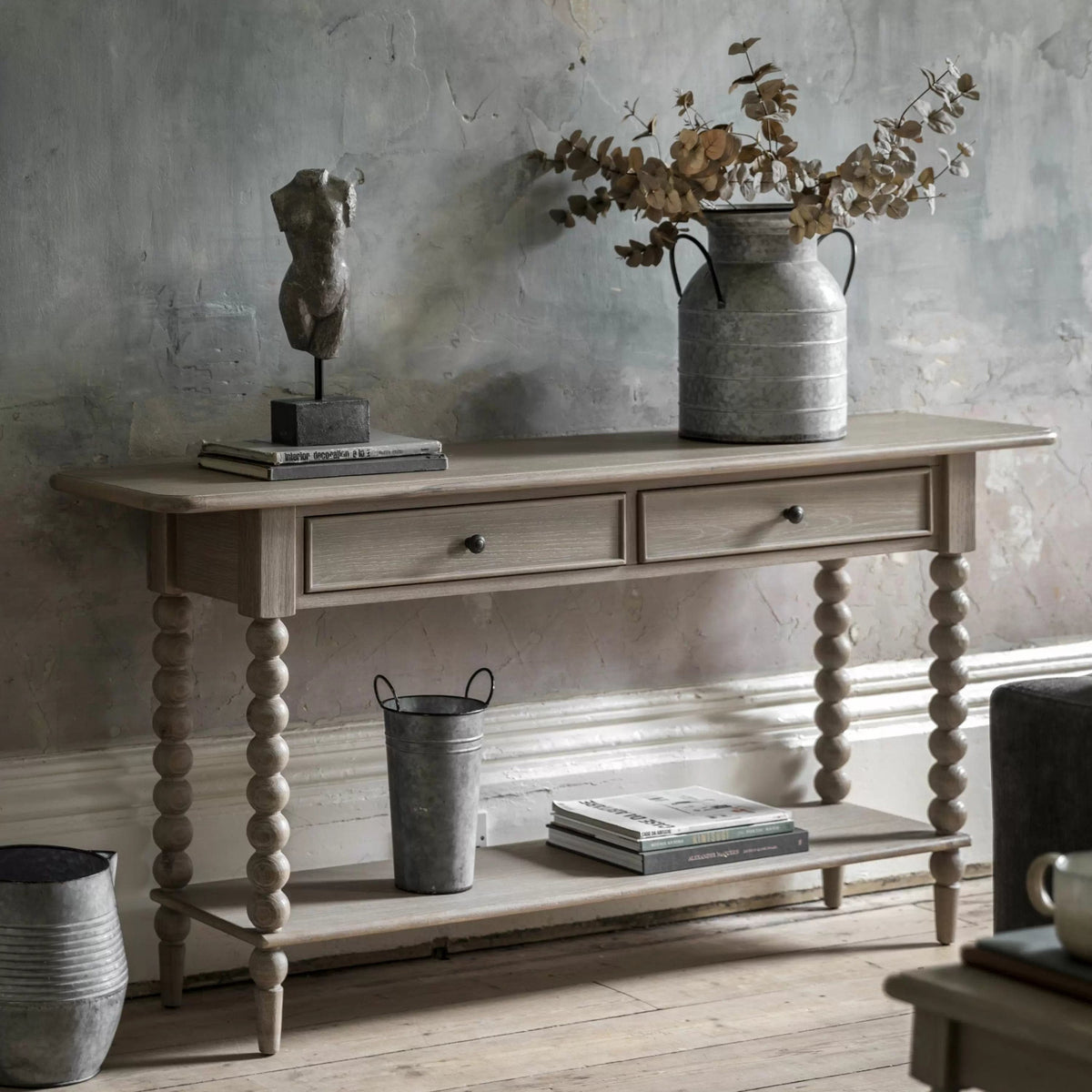 Mitcham 2 Drawer Console Table 1650x400x800mm.