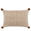 Bodhi Living Moss Stitched Pom Pom Cushion Tan House of Isabella UK