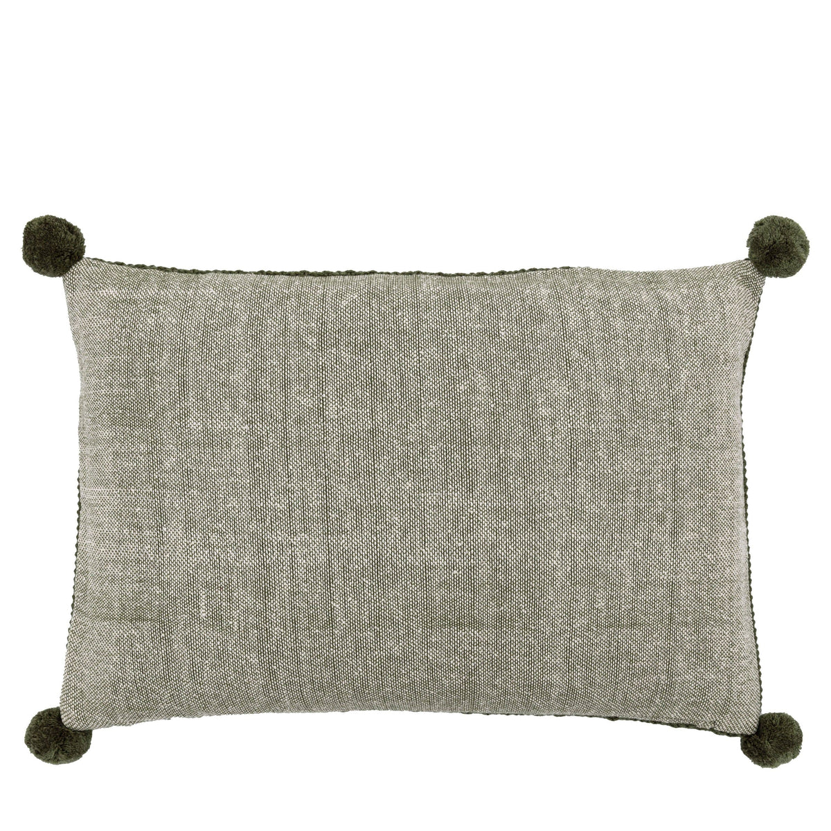 Bodhi Living Moss Stitched PomPom Cushion Olive House of Isabella UK