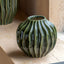 Bodhi Living Organic Ribbed Vase Olive Small House of Isabella UK