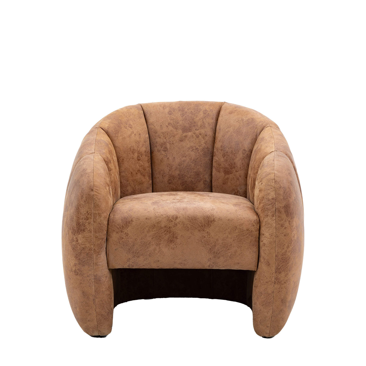 Otterham Tub Chair Antique Tan Leather 780x810x740mm.
