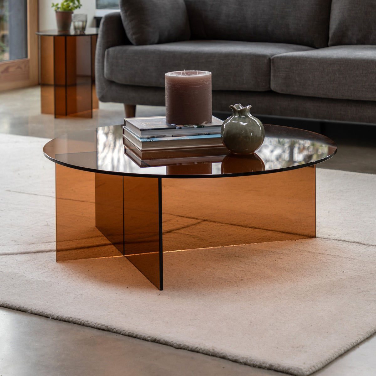 Bodhi Living Parioli Glass Coffee Table Bronze House of Isabella UK