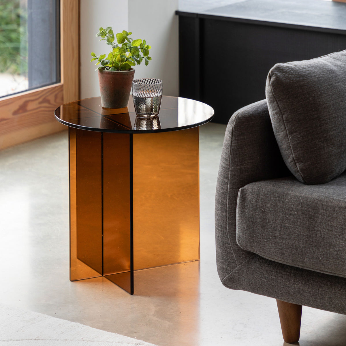 Bodhi Living Parioli Glass Side Table Bronze House of Isabella UK