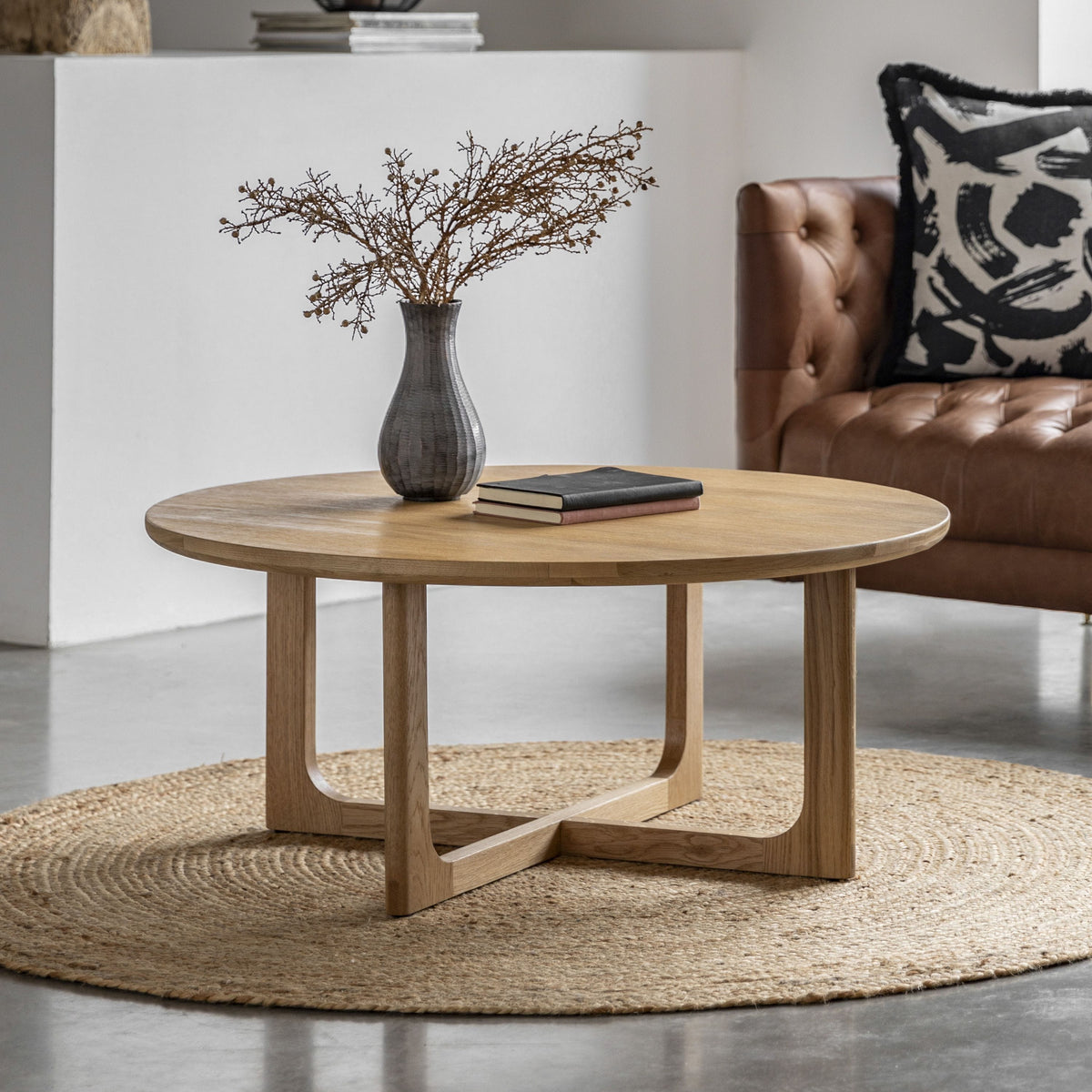Payton Round Coffee Table Natural 900x900x400mm.