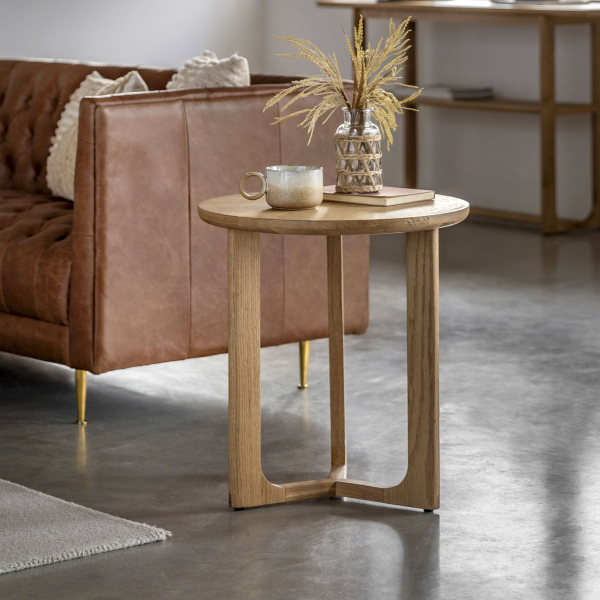 Payton Side Table Natural 500x500x550mm.