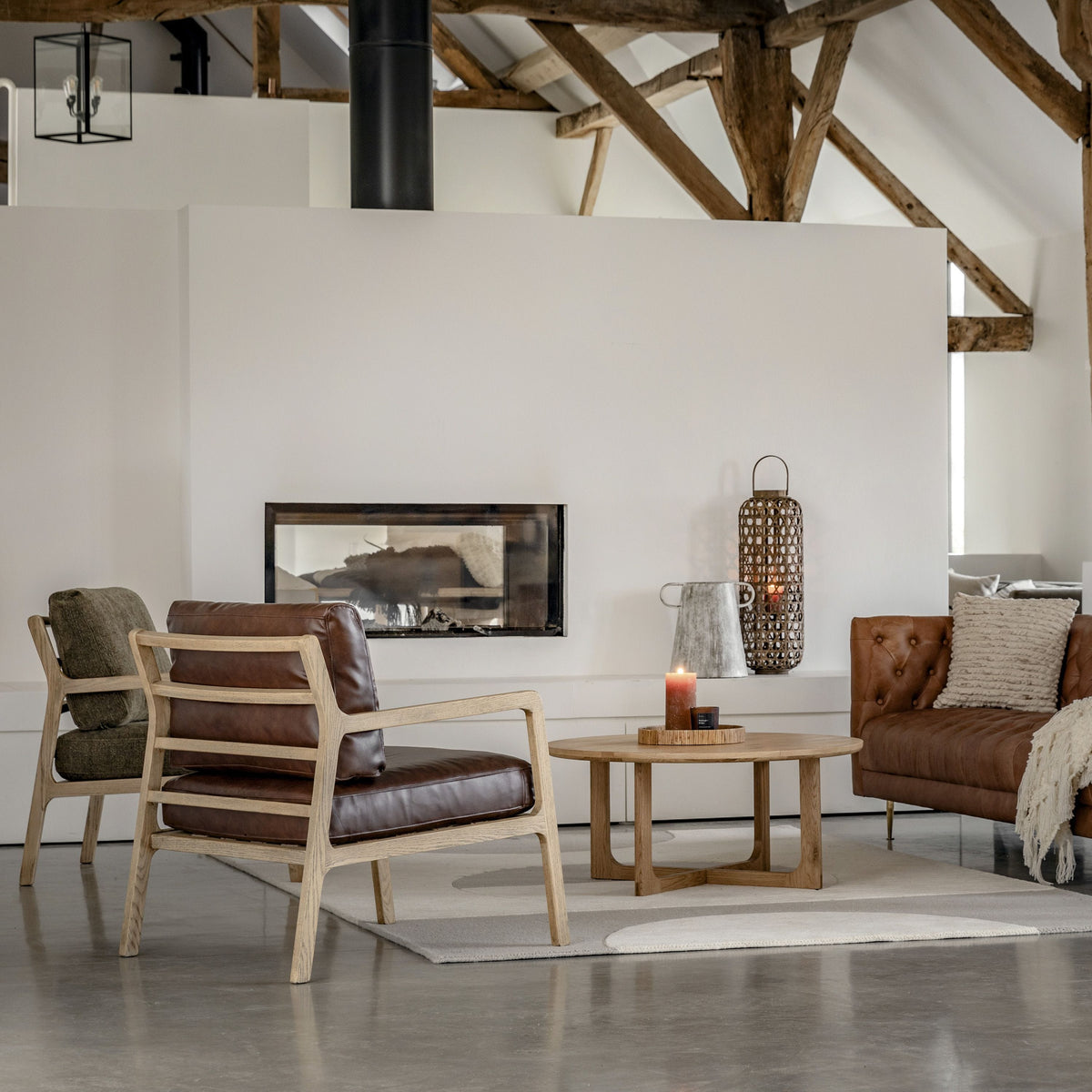 Payton Side Table Natural 500x500x550mm.