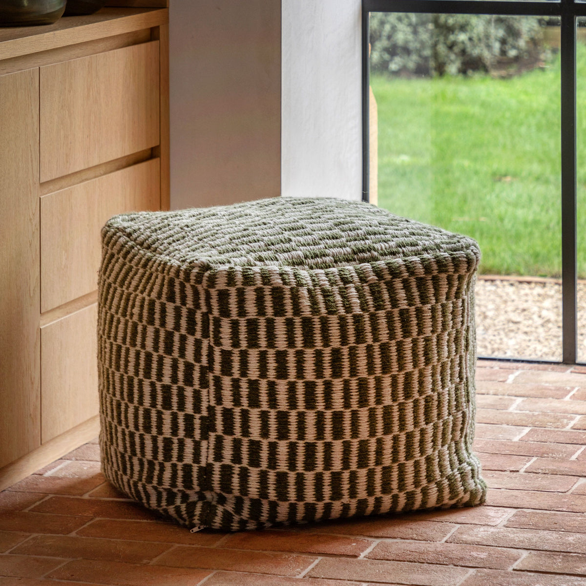 Bodhi Living Rauma Pouffe Olive House of Isabella UK