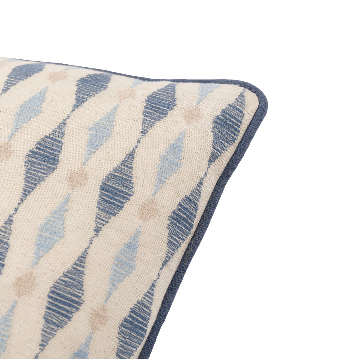 Bodhi Living Sierra Ikat Embellished Cushion Ink Blue House of Isabella UK