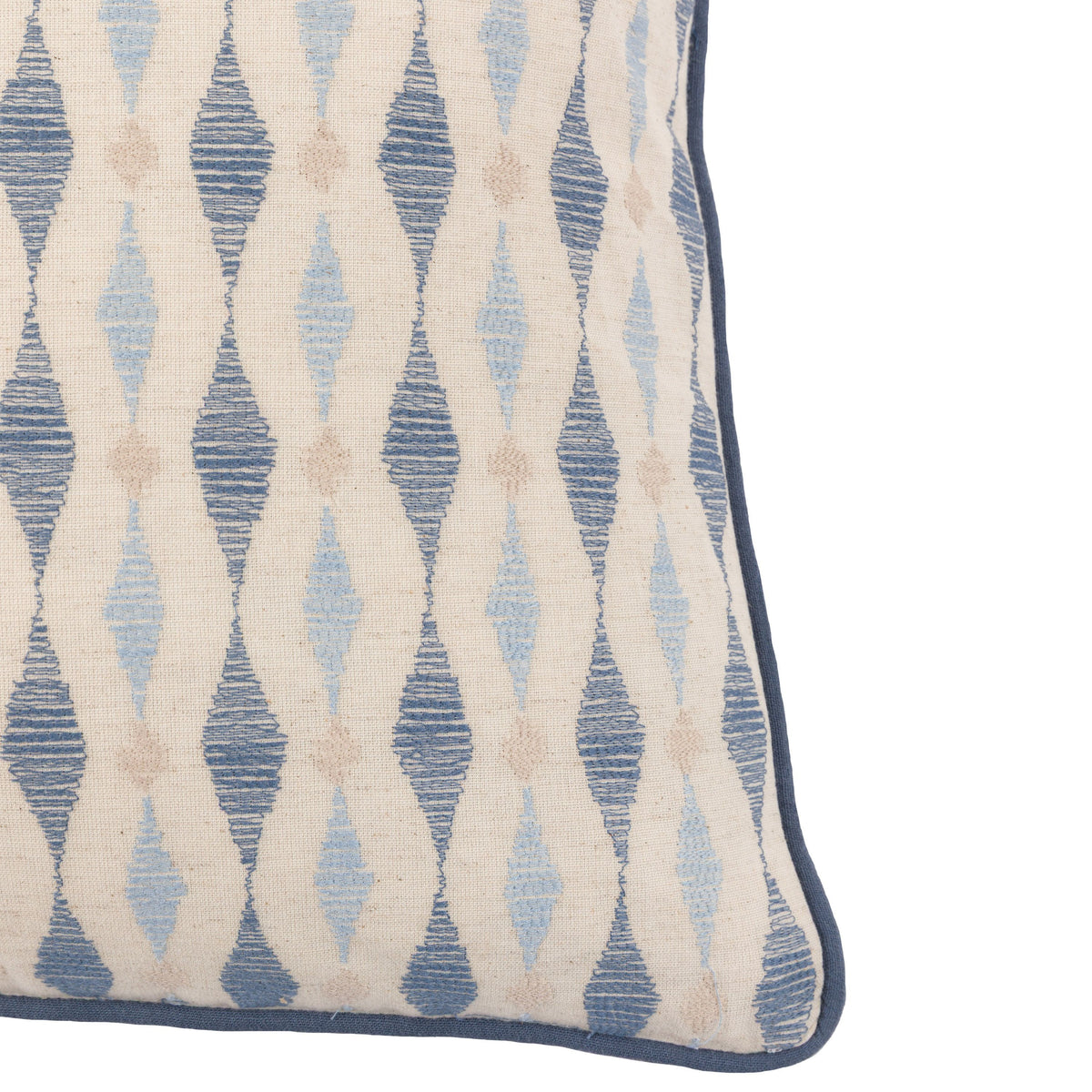 Bodhi Living Sierra Ikat Embellished Cushion Ink Blue House of Isabella UK