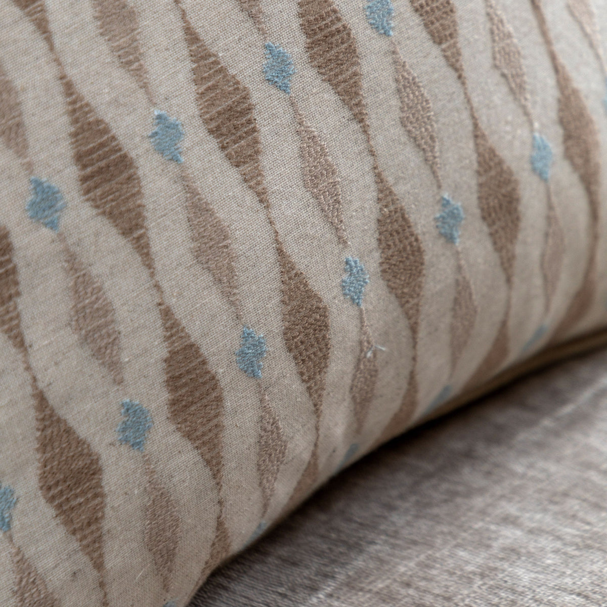 Bodhi Living Sierra Ikat Embellished Cushion Natural House of Isabella UK