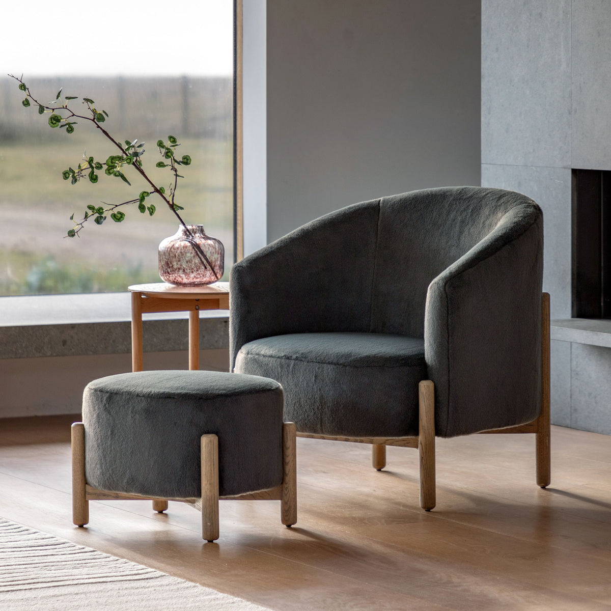 Bodhi Living Tindon Footstool Alaska Graphite House of Isabella UK