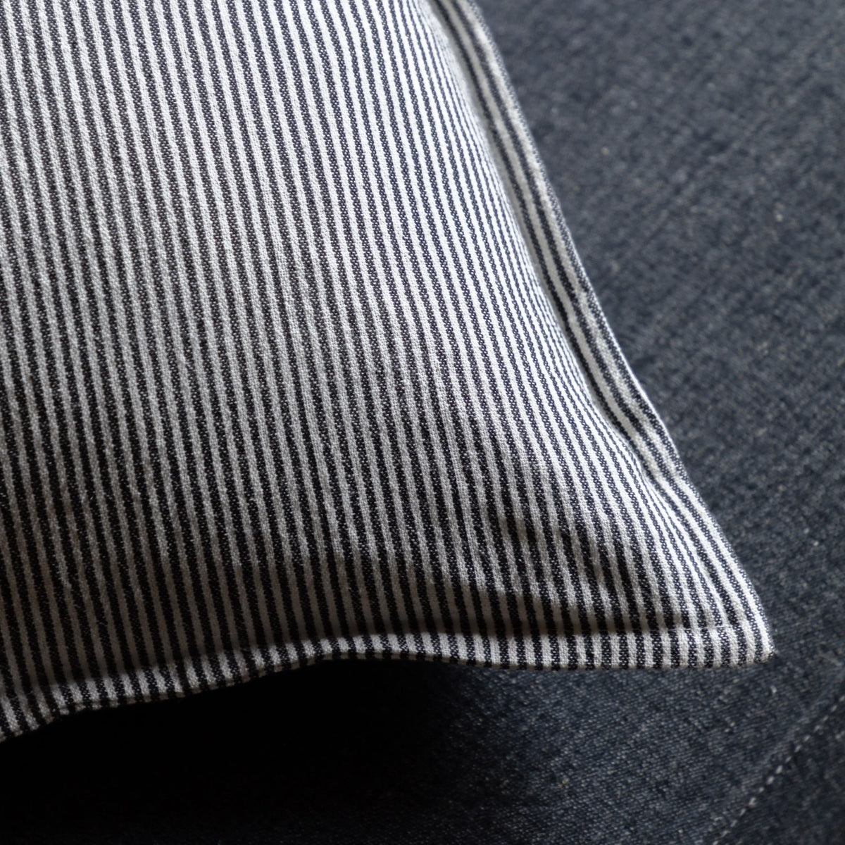 Bodhi Living Windsor Woven Stripe Cushion Ink Blue House of Isabella UK