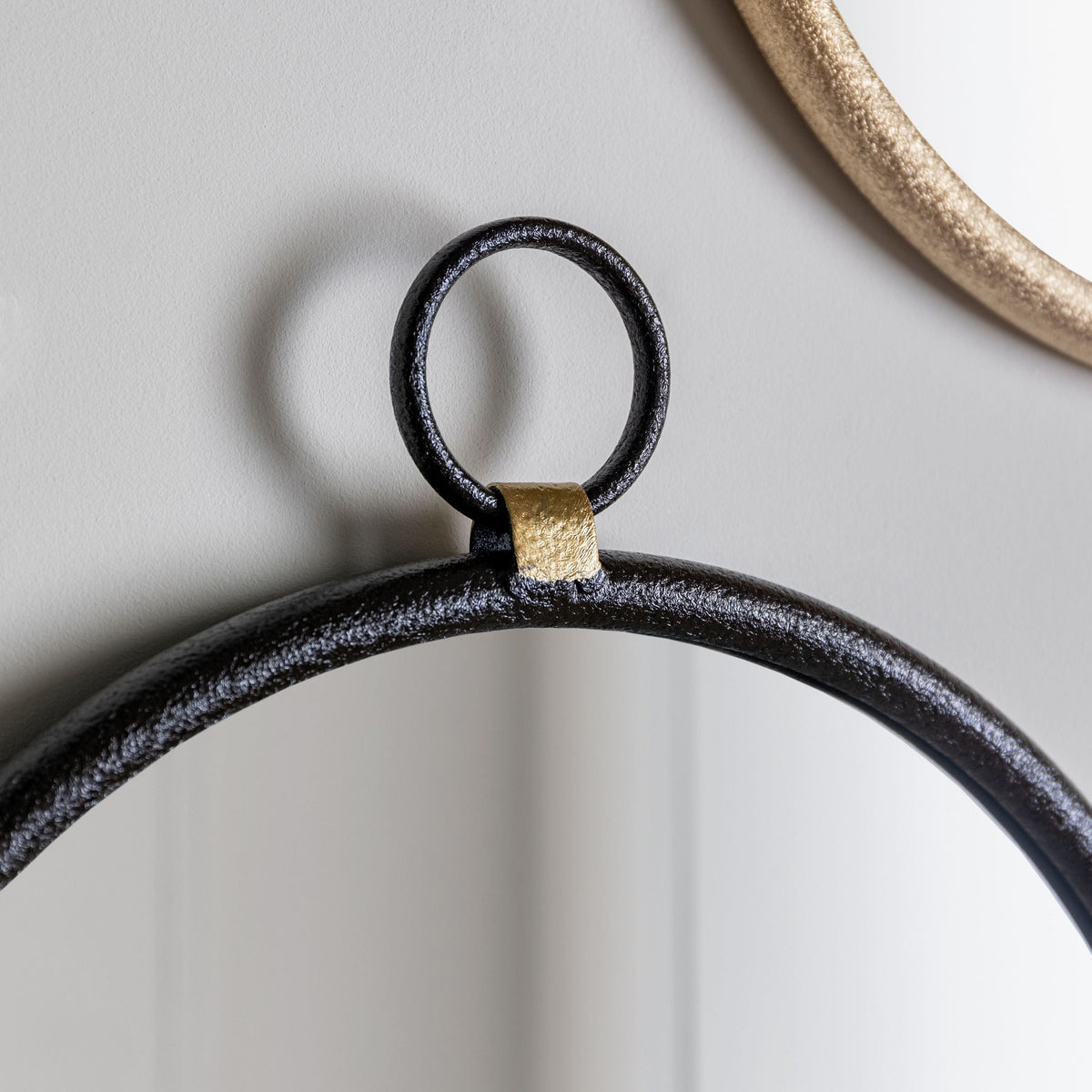 Barbon Black Round Mirror - Small.