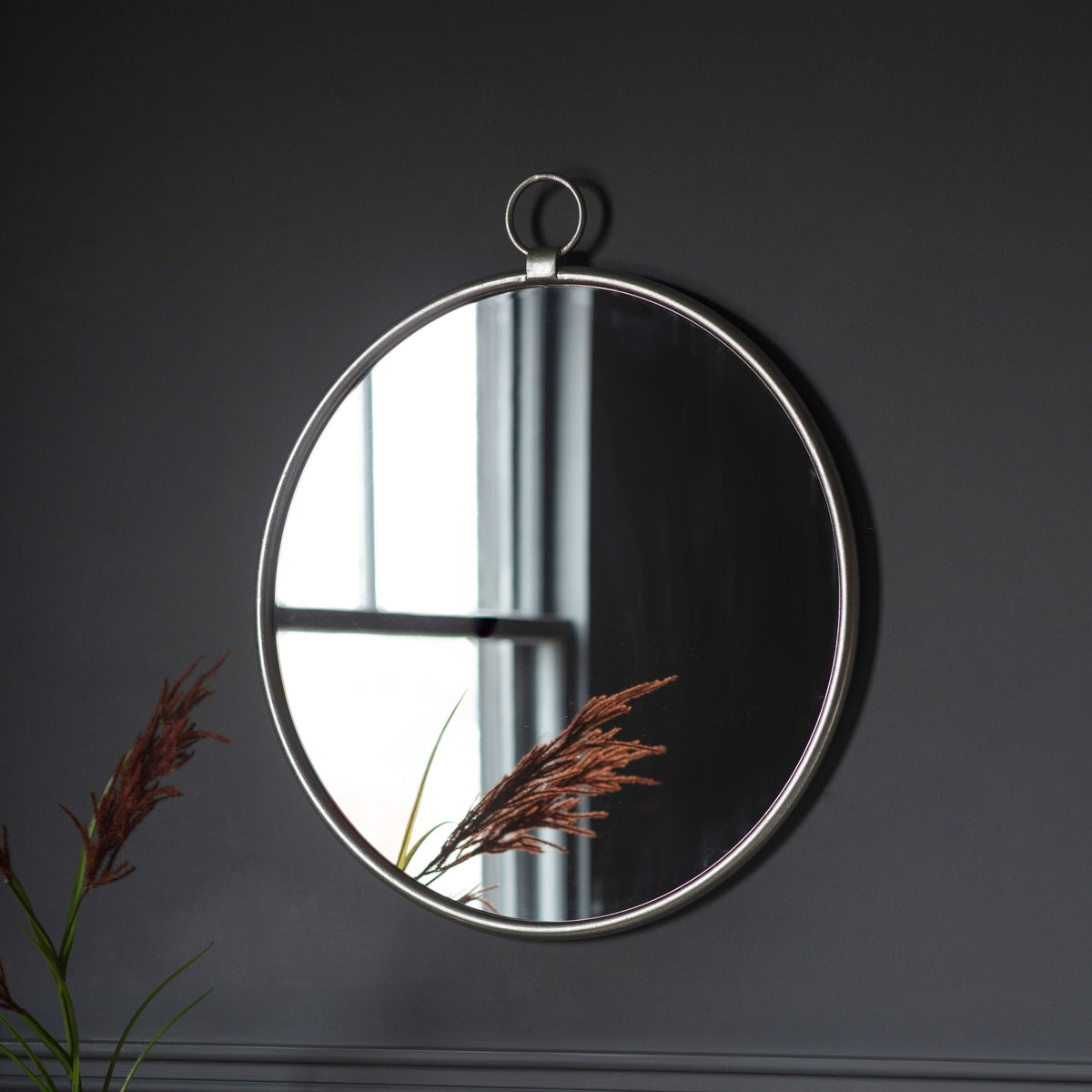 Barbon Silver Round Mirror - Large.