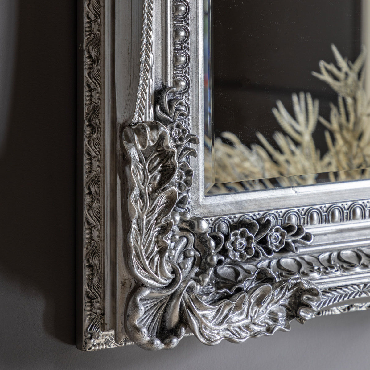 Bodhi Mirrors Carved Louis Mirror Silver House of Isabella UK